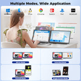 SIAVIALA Laptop Screen Extender 15.6 Inch - FHD 1080P Portable Monitor, 3-in-1 Detachable Clampable Dual Screen for 13-17.3" Laptops, External Display Splitter for Windows Mac Android Chrome
