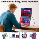 Laptop Screen Extender, 16 Inch FHD 1200P Portable Monitor, Up and Down Adjustable and 360° Rotatable Removable Stand, Travel Monitor for Laptop, Portable Screen for Windows / PC / Mac