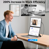 Laptop Screen Extender, 16 Inch FHD 1200P Portable Monitor, Up and Down Adjustable and 360° Rotatable Removable Stand, Travel Monitor for Laptop, Portable Screen for Windows / PC / Mac