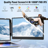 Laptop Screen Extender, 14" 1080P FHD IPS Display for 13"-17.3" Laptops, Portable Monitor Innovation Statues,