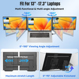 15.6" Laptop Screen Extender, Ultra Light & Thin Triple Portable Monitor for Laptop with 1080P FHD IPS Display, 2 Cable USB-C/HDMI Plug-Play Monitor Extender for Mac/Win/Android, Fits 13-17" Laptops