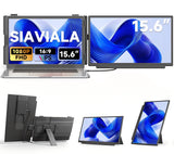 SIAVIALA Laptop Screen Extender 15.6 Inch - FHD 1080P Portable Monitor, 3-in-1 Detachable Clampable Dual Screen for 13-17.3" Laptops, External Display Splitter for Windows Mac Android Chrome