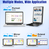 Laptop Screen Extender 14", FHD 1080P IPS Laptop Monitor Extender, Portable Monitor for Laptops 13-17" with USB-C/HDMI Port, Plug n Play for Windows/Mac/Android/Switch/PS5