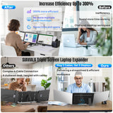 15.6" Laptop Screen Extender, Ultra Light & Thin Triple Portable Monitor for Laptop with 1080P FHD IPS Display, 2 Cable USB-C/HDMI Plug-Play Monitor Extender for Mac/Win/Android, Fits 13-17" Laptops