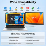 Laptop Screen Extender, 14" FHD 1080P IPS Portable Monitor Dual Screen, Laptop Monitor Extender for 13-17" Laptops with USB-C/HDMI Port, Plug and Play for Windows/Mac/Android/Switch/PS5