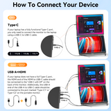 Laptop Screen Extender, 16 Inch FHD 1200P Portable Monitor, Up and Down Adjustable and 360° Rotatable Removable Stand, Travel Monitor for Laptop, Portable Screen for Windows / PC / Mac