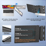 SIAVIALA Laptop Screen Extender, 14" Dual Portable Monitor for Laptops 13-17", Built-in Stand/Speaker, 1080P FHD IPS Display HDMI/USB-C Laptop Monitor Extender for Wins Mac Chrome Switch PS5