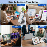Siaviala M5 15.6 inch Portable Dual Screen Monitor, Travel Screen with Stand, 100W PD Charging, Horizontal/Vertical Rotation for Laptop & Phone