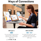 15.6" Laptop Screen Extender, Ultra-Slim Portable Monitor for Laptops with 120% sRGB FHD 1080P IPS, 235°Rotation & Kickstand, Plug n Play for Windows Chome Linux Android Xbox Switch