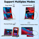 Laptop Screen Extender, 16 Inch FHD 1200P Portable Monitor, Up and Down Adjustable and 360° Rotatable Removable Stand, Travel Monitor for Laptop, Portable Screen for Windows / PC / Mac