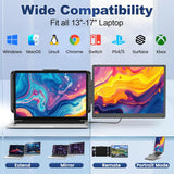 Laptop Screen Extender 2K, 2160x1440 QHD Laptop Monitor Extender Dual Screen, 14” Portable Monitor for Laptops 13-17" with USB-C/HDMI Port, Plug n Play for Windows/Mac/Android/Switch/PS5