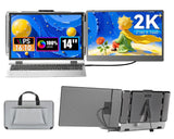 Laptop Screen Extender 2K, 2160x1440 QHD Laptop Monitor Extender Dual Screen, 14” Portable Monitor for Laptops 13-17" with USB-C/HDMI Port, Plug n Play for Windows/Mac/Android/Switch/PS5