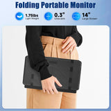 Laptop Screen Extender, 14" FHD 1080P IPS Portable Monitor for Laptops 13-17", Built-in Stand/Speaker, 1080P FHD IPS Display HDMI/USB-C Port，Plug and Play for Wins Mac Chrome Switch PS5