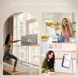 32-Inch Portable TV with Touch Screen ,6GB RAM + 128GB Storage, 1080P Full HD Portable Monitor with Built-in 8-Hour Battery, Android 13 OS, Rolling TV on Wheels, Remote Control