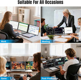 siaviala 2025 Newest Laptop Screen Extender 0.17" Ultra-Thin, 14" 1080P FHD IPS Portable Monitor, Triple Screen Laptop Monitor Extender for 13"-17" Laptops, Plug & Play for Mac/Android/Chrome