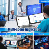 SIAVIALA Laptop Screen Extender, 14" Dual Portable Monitor for Laptops 13-17", Built-in Stand/Speaker, 1080P FHD IPS Display HDMI/USB-C Laptop Monitor Extender for Wins Mac Chrome Switch PS5