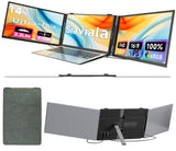 Laptop Screen Extender 0.17" Ultra-Thin, 14" 1080P FHD IPS Portable Monitor, Triple Screen Laptop Monitor Extender for 13"-17" Laptops, Plug & Play for Mac/Android/Chrome