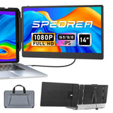 Laptop Screen Extender, 14" FHD 1080P IPS Portable Monitor Dual Screen, Laptop Monitor Extender for 13-17" Laptops with USB-C/HDMI Port, Plug and Play for Windows/Mac/Android/Switch/PS5